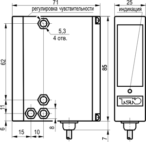 Габариты OV I61P-43N-800-LE